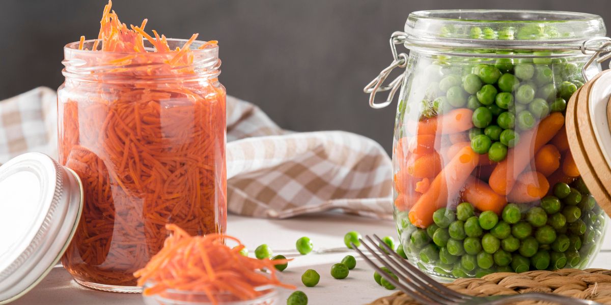 Fermented Food in clear glass jars