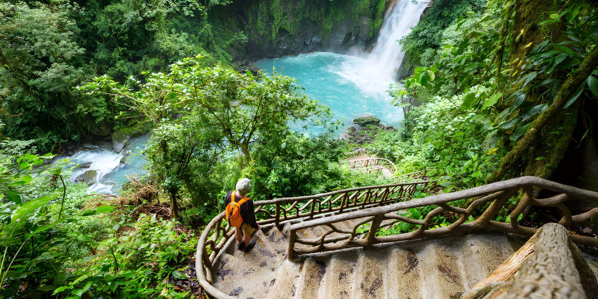 waterfall in the rainforest of Costa Rica