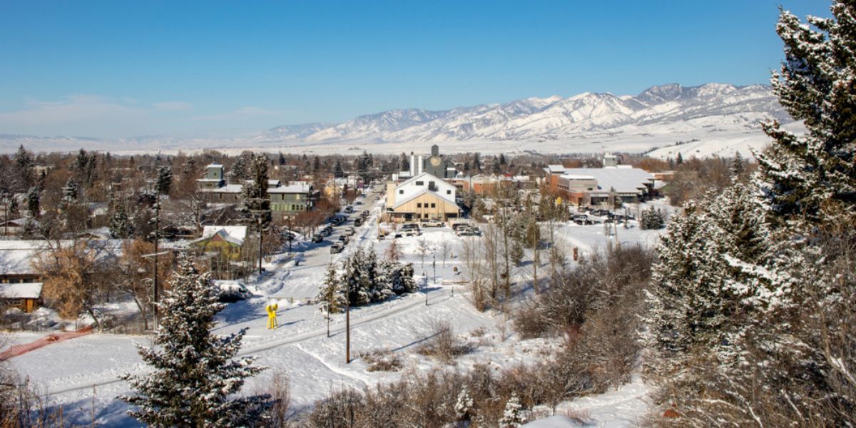 Downtown Bozeman, MT in winter